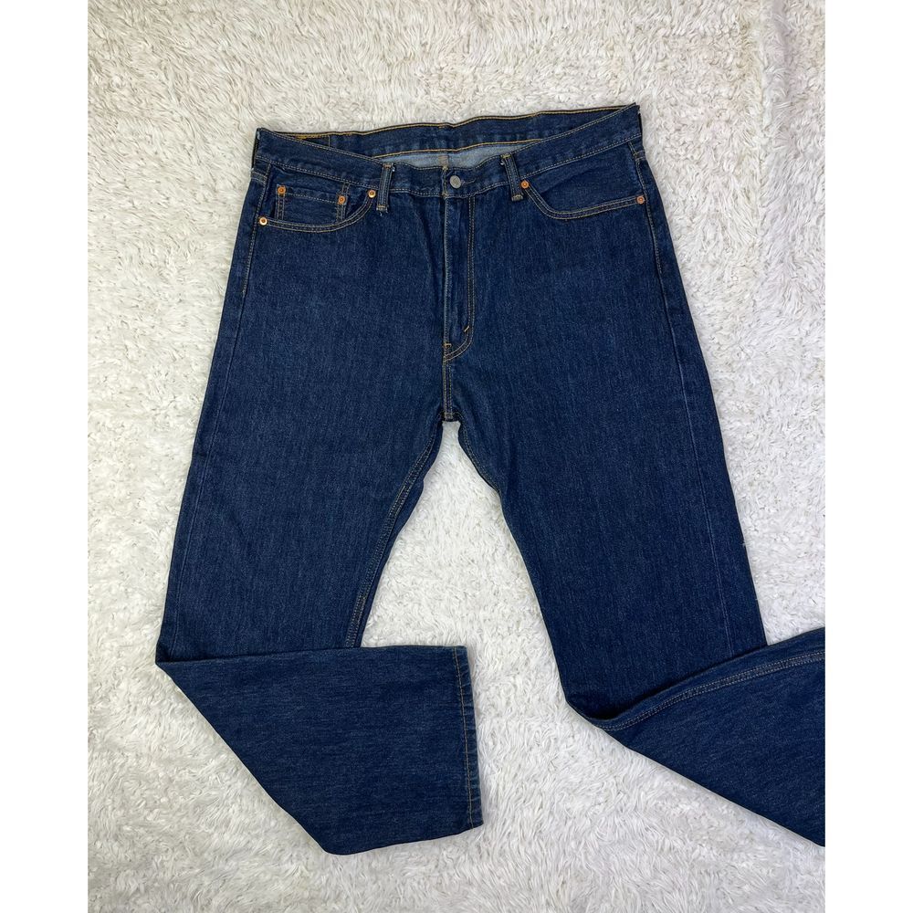 Levi's 505 Regular Fit Dark Wash Denim Jeans Classic Straight Leg Men's W40 L32